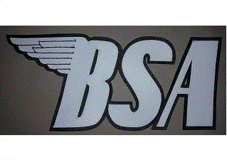 BSA Motorcycle 10" synthetic leather back patch white & black